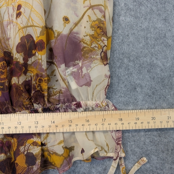 H&M Women's Multicolored Floral Transparent Sheer Top/Blouse - Picture 9 of 11